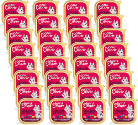 Edgard & Cooper Senior PatÃ© - Kattenvoer - 32 x Kip Kalkoen 85 g