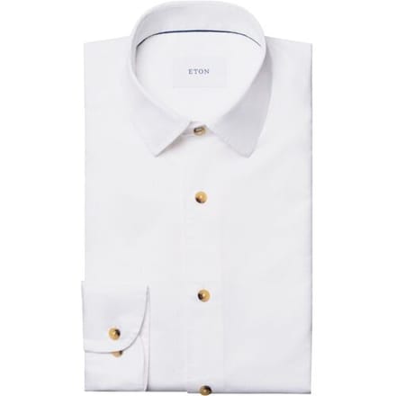 Eton Overhemd Organic Cotton Soft Garment Washed Twill Wit / male
