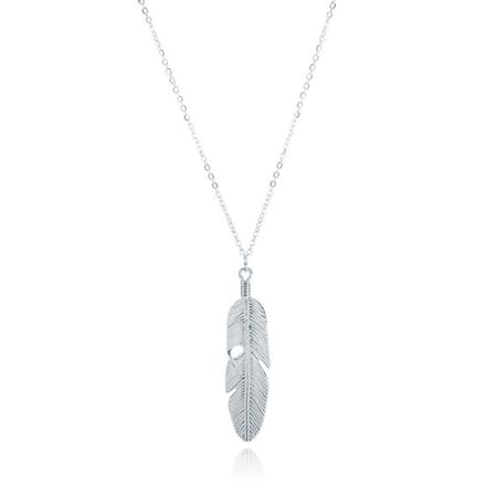 Hippe dames ketting Leaf Zilverkleurig
