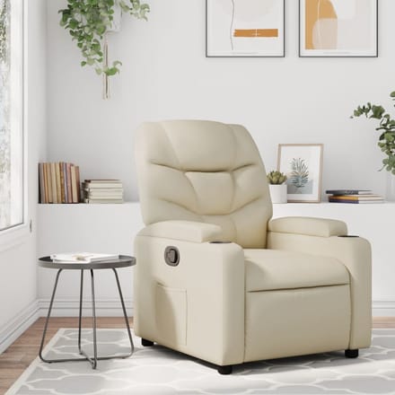 vidaXL - Fauteuil - verstelbaar - kunstleer - crèmekleurig