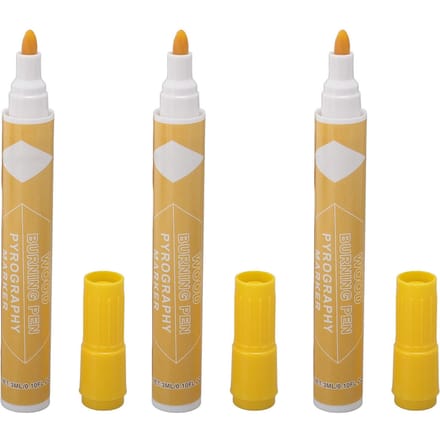 3 stuks Houtbrandpen Kit Pyrografie Marker Set Schroeigereedschap 3 ml voor Beginners Projecten white