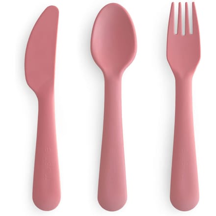Mushie bestekset dusty rose 3-delig