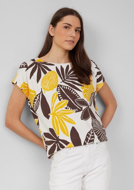 s.Oliver - female - T-shirt van stretchviscose in een ontspannen pasvorm