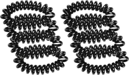 Benson Care Telefoonkabel haar elastiekjes - 8x - zwart - zonder metaal - D5 cm