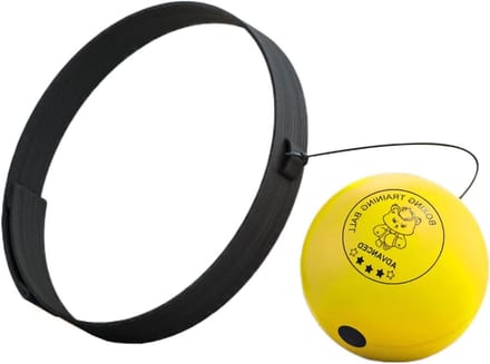 Reactie Bal - Boksbal Set - Coördinatie Training - Verstelbare Hoofdband - 7-9 cm Ballen - Geel