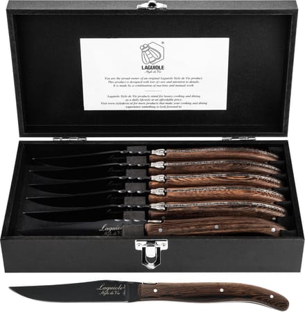Laguiole Style de Vie Steakmessen Luxury Line - 6-delig - Wengehout