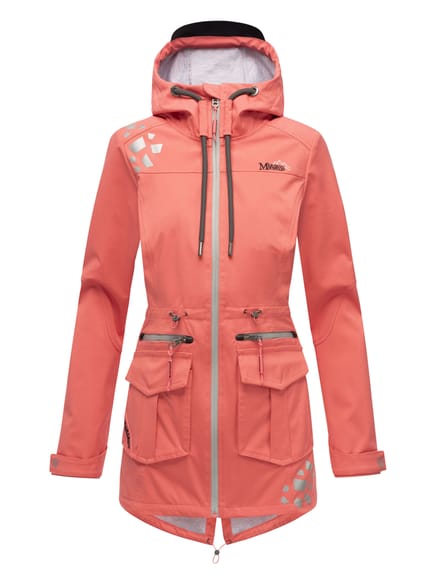 Marikoo dames softshelljas – Ulissaa met capuchon & reflecterende details