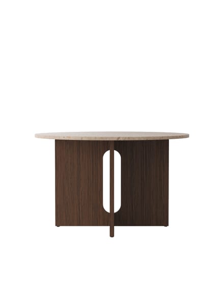 Audo Androgyne eettafel rond - Kunis Breccia Steen - eiken, donker gebeitst - Ø 120 cm