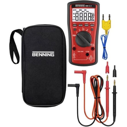 Benning MM 2-3 Multimeter Digitaal Beeldscherm met achtergrondverlichting CAT III 600 V, CAT IV 300 V Weergave (counts): 6000