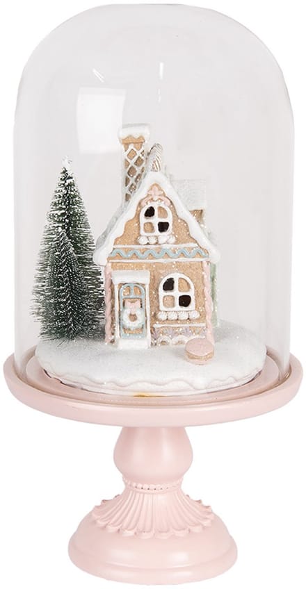 Clayre & Eef Kerstdecoratie met LED-verlichting Ø 17x30 cm Roze Kunststof