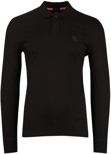 Boss Orange Passerby bruin effen lange mouw polo