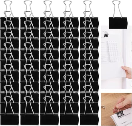 Zwarte Extra Grote Paperclips - Set van 50 Stuks voor Kantoor, Thuis en School