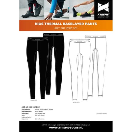 Thermolegging kids - Baselayer - 4-Pack - Wit / 140/146