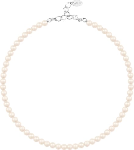 ARLIZI 1181 Parelketting - Dames - 925 Zilver - 44 cm - 6 mm - Crème