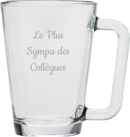 Theeglas gegraveerd - 26cl - Le Plus Sympa des Collègues