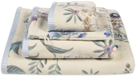 Pip Studio Badlaken Secret Garden White Blue 70x140