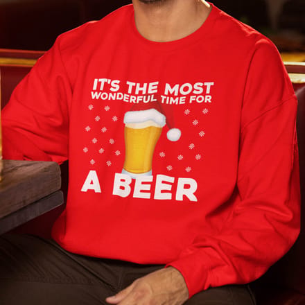 Foute Kerst Trui Rood It's The Most Wonderful Time For A Beer M