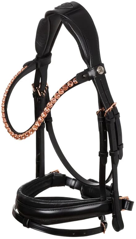 Acavallo Ninfea Calfskin Hoofdstellen Zwart Cob