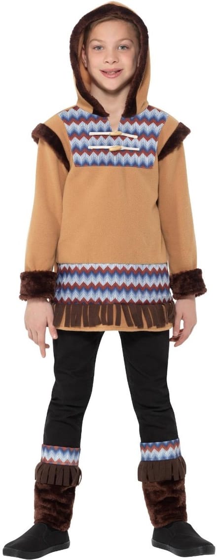 Smiffys - Arctic Boy Kinder Kostuum - Kids tm 12 jaar - Bruin