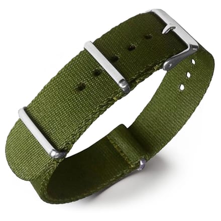 Seatbelt NATO Horlogeband Deluxe Nylon Strap Groen 20mm