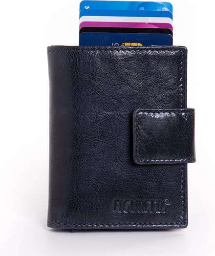 Figuretta Cardprotector met Muntvak RFID | Glanzend Leder | Blauw