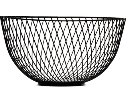 Baulk® - Fruitschaal zwart – Fruitmand – Metaal – Modern – Medium – 25cm - Vlak