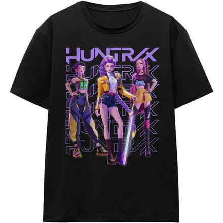 K-Pop Demon Hunters Dames/Dames Huntr/X Groep Pose T-Shirt (Zwart)