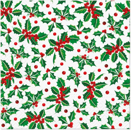 Lunch servetten Holly Pattern - PAW Decor - 33x33 cm
