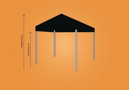 Ambisphere - Plooitent 3x3 - Vouwtent 3x3 - Easy Up 3x3 - ALU - Kleur: ZWART