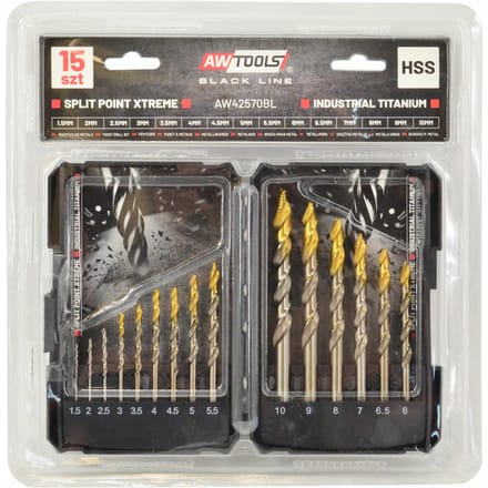 Awtools Black Line - Boor voor Metaalset - HSS M2 - TiN Coating - 1.5-10mm