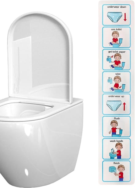 Potjestraining Programma - Visuele Stickers - Kinderen Leren - Stapsgewijze Stickers - 10 x 51 cm - Blauw