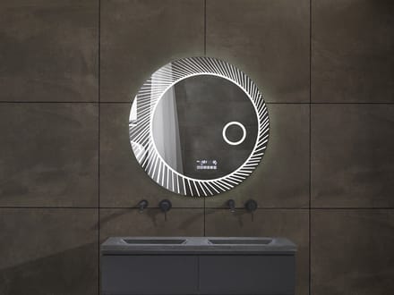 Mawialux LED Badkamerspiegel - Bluetooth en speakers - 80cm - Rond - Verwarming - Touchscreen - Dimbaar - Imelda PLUS