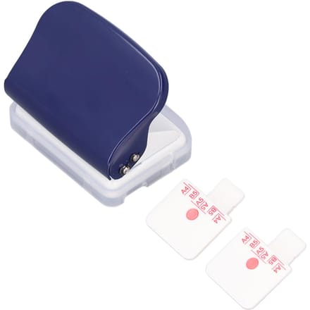 Perforator Donkerblauw 6 Gaten Draagbare Kleine Planner Perforator met Positioneringsliniaal voor A4 A5 B5 white