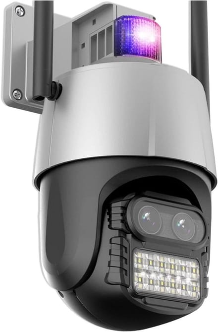 Beveiligingscamera 4K - IP Camera PTZ - Huis Beveiligen - Dubbele Lens Kleur Nachtzicht - 8MP - Wit