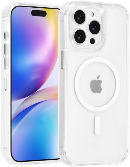 TUNIQ Back cover voor iPhone 15 Pro Max - Transparent - Antishock - MagSafe