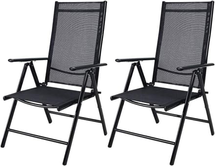 Inklapbare Tuinstoel Set van 2 - Verstelbare Hoge Rugleuning Klapstoelen