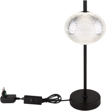 Globo - tafellamp - Aida - zwart - glas - Ø 15cm - LED - 16042T