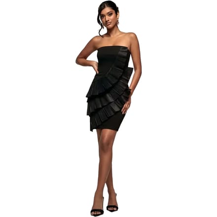 Strapless jurk Goddiva Scuba Mini