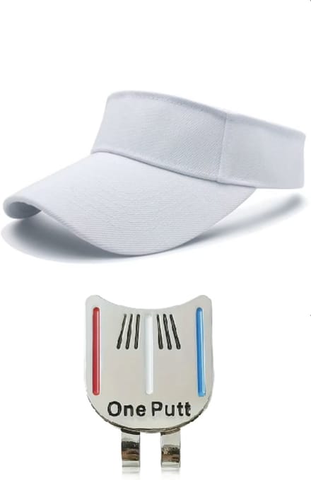 Golf Zonneklep + Putting Alignment Tool - Zonneklep Dames - Wit - Zonneklep Heren - Golf Accessoires - Golf Spullen