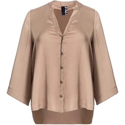 Satijnen lange mouwen blouse voor dames Mat Fashion