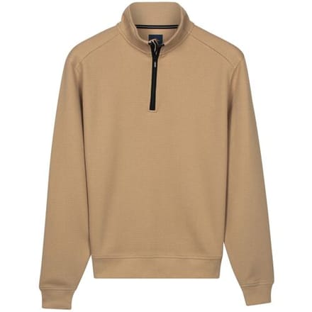 Baileys Trui Jacquard Doubleface Sweat Half Zip Zand / male