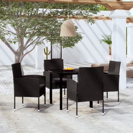 vidaXL - 5-delige - Tuinset - zwart