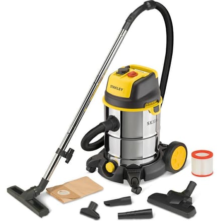 Stanley 30L Edelstaal Wet And Dry Vacuum Cleaner With Stroom Tool Connectivity