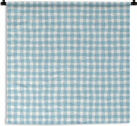 Wandkleed - Wanddoek - Pastel - Blauw - Patronen - 120x120 cm - Wandtapijt