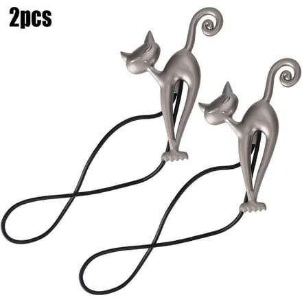 Pinces Magnétiques en Métal Forme Chat Accessoires Supports Rideaux gray