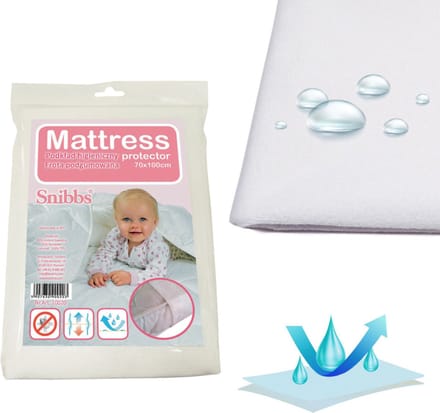 Snibbs - Bed Onderleggers Pads / beschermer - waterdichte - 70x100 cm - Wit
