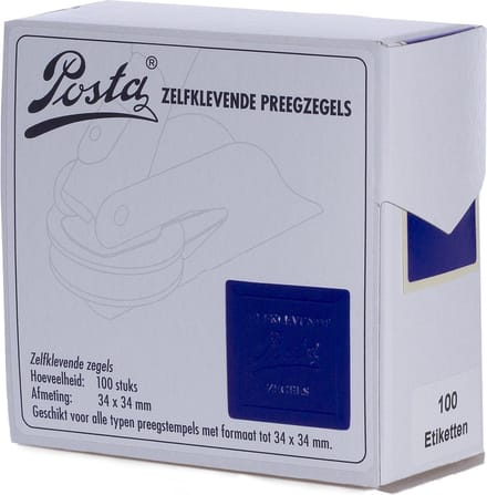 Zegeletiketten | blauw | 34x34mm