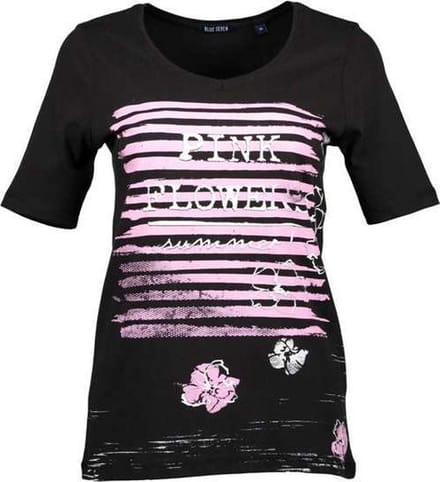 Blue Seven dames shirt zwart+print - maat 40