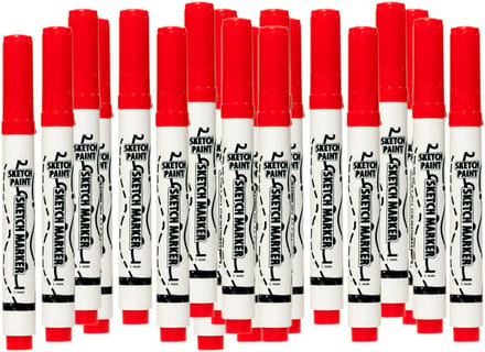 MagPaint - Whiteboardstiften - Sketchmarker - Rood - Set van 20 Markers