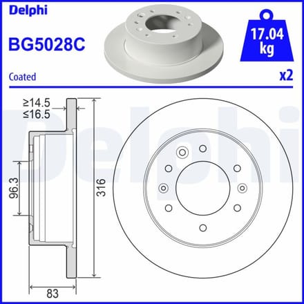 Remschijf DELPHI BG5028C